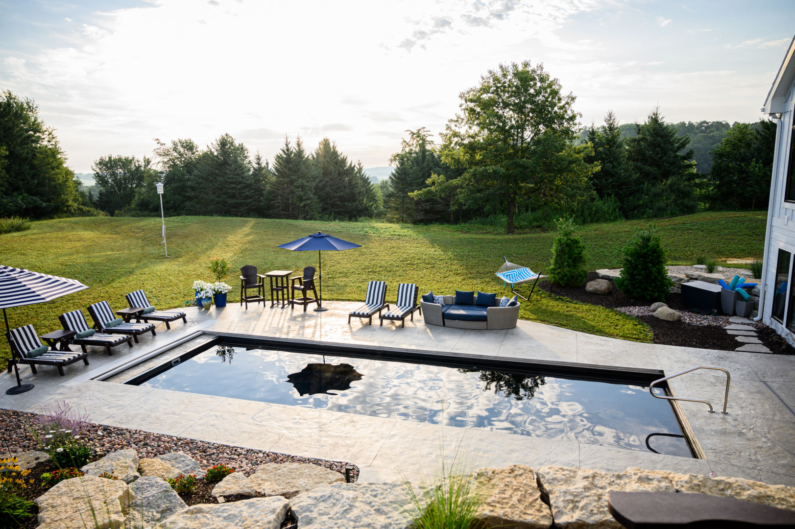 Chairs around online pool