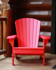 Red Adirondack chair
